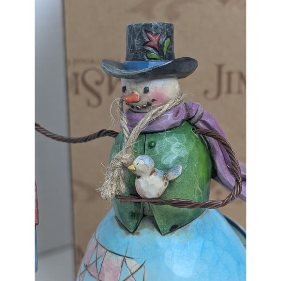 Jim Shore "Warm And Cozy" Snowman With Bird And Birdhouse. - Picture 4 of 12